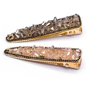 Ella & Elly Set of Two Rhinestone Druzy Hair Clips